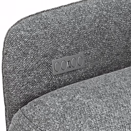 Relaxsessel Clemens - inkl. Relaxfunktion (motorisch), Kopfstütze/Akku, Stoff, Grau