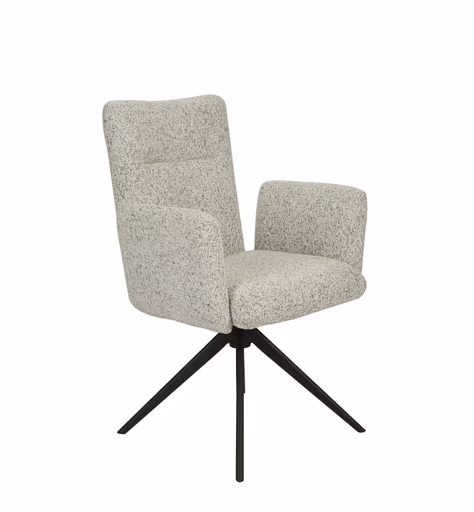 Armlehnstuhl MYLENE - drehbar, Stoff, Schwarz-Weiß