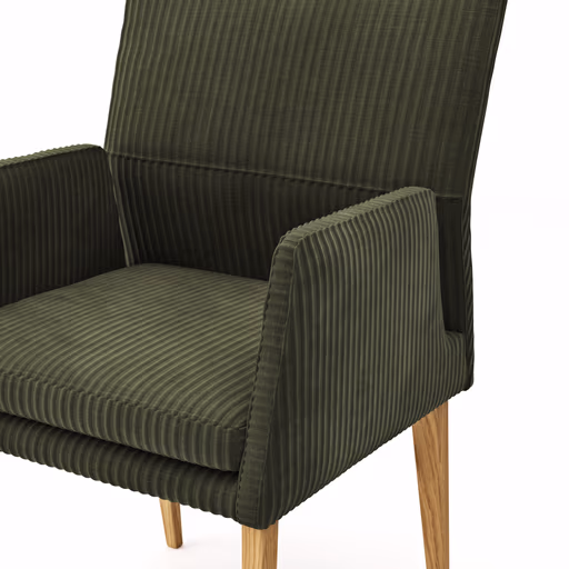 Armlehnstuhl Carry - Stoff, Dunkelgrün