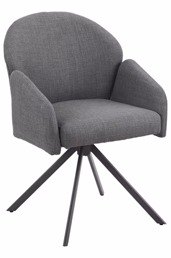 Armlehnstuhl - drehbar, Stoff, Grau