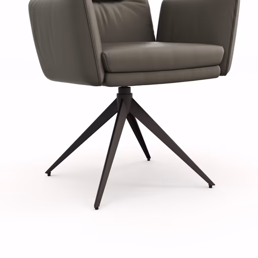 Armlehnstuhl Coscino - Leder, Schlamm