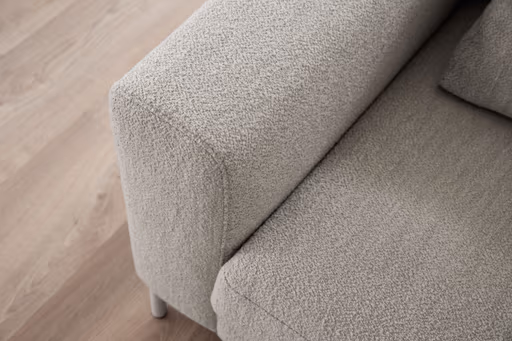 Ecksofa Solano - 2,5-Sitzer mit Longchair Rechts, Boucle, Natur