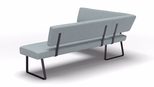 Eckbank Carmelo - Breite ca. 169x215 cm, Velour, Hellblau