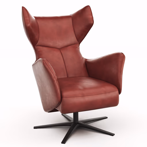 Sessel Noto Relax II - Rückenlehne verstellbar, Leder, Burgund