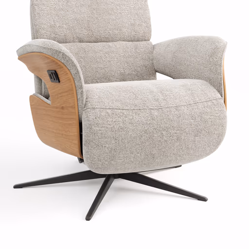 Relaxsessel Amila - Größe S, inkl. 2-motorischer Relaxfunktion und Kopfteilverstellung, Stoff, Silbergrau