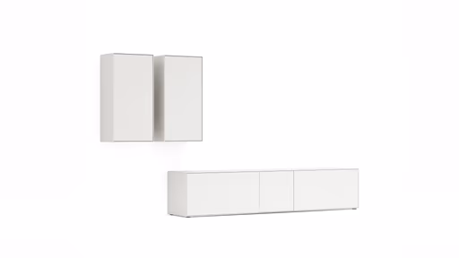 Wohnwand Edge -  Lack Matt, Weiß