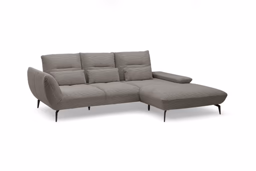 Ecksofa PAYTON - 2-Sitzer, Ecke rechts inkl. Rückenneigung, Armteilverstellung, Stoff, Taupe
