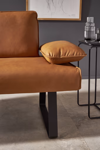 Polsterbank Elda - Breite ca. 236 cm, Leder, Cognac