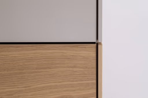 Drehtürenschrank Matera - BHT ca. 251x235x60 cm, Lack Matt, Kaschmir, Eiche, Milk