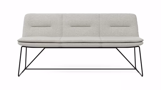 Polsterbank Macano - B ca. 180 cm, Stoff, Hellgrau