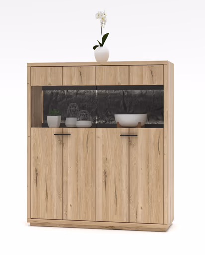 Highboard - Wildeiche massiv