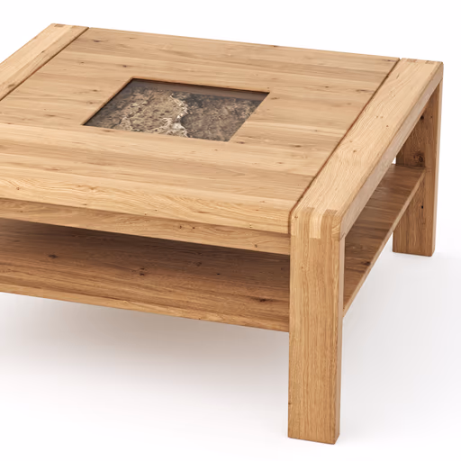 Couchtisch Cartago Soft - BHT ca. 90x45x90 cm, Wildeiche massiv, natur geölt