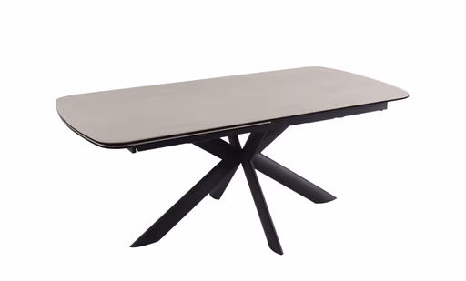 Esstisch MAXIE - ausziehbar, LB ca. 190x98 cm, Glaskeramik, Travertin farbig