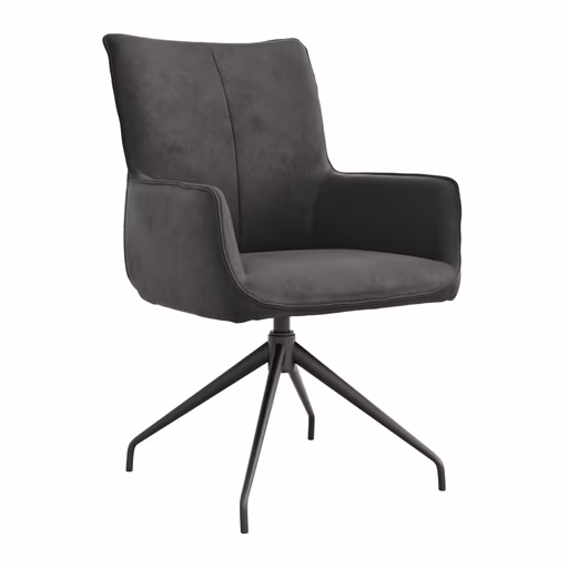 Armlehnstuhl Calyra - drehbar, Stoff, Anthrazit