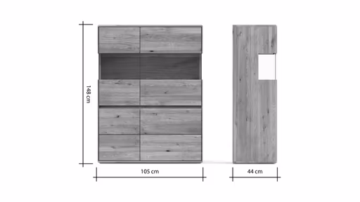 Highboard Hillsboro - Wildeiche natur, geölt
