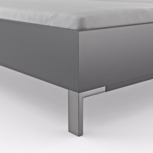 Bett Viana - Liegefläche ca. 180x200 cm, Holzwerkstoff Dunkelgrau, Kunstleder Anthrazit