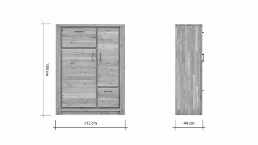 Highboard Farmingdale - Eiche massiv, natur geölt