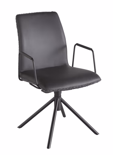 Armlehnstuhl Sedana - drehbar, Stoff, Dunkelgrau