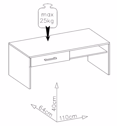 Couchtisch - LB ca. 110x64 cm, Eiche Altholz Nachbildung, Kaschmir