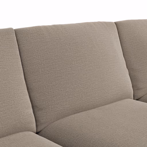 Ecksofa Stormy - 2,5-Sitzer mit Longchair rechts, Stoff, Graubeige