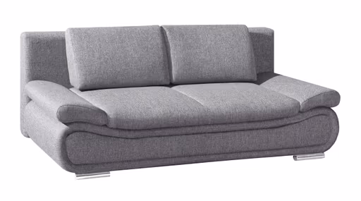 Querschläfer - Schlaffunktion mit Bettkasten, Armlehne verstellbar, Stoff, Grau