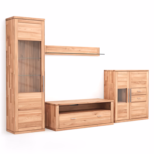 Wohnwand Faro 6.0 - Kernbuche massiv, geölt