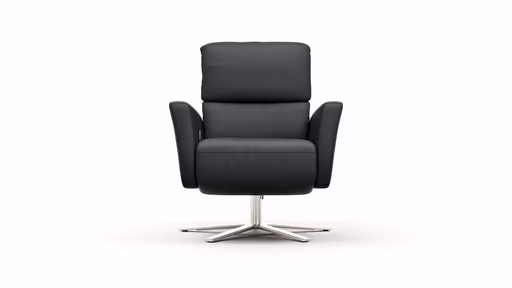 Drehsessel Lotta -Größe L, inkl. Relaxfunktion, Leder, Schwarz