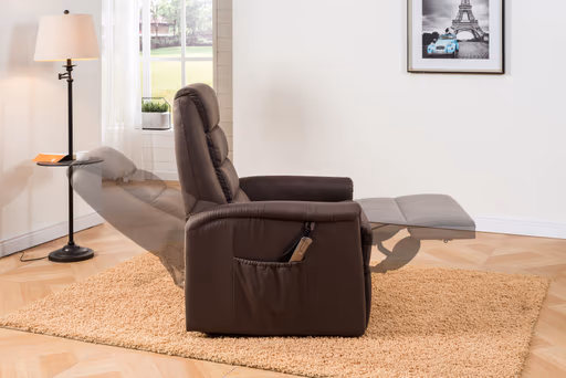 TV-Sessel MYRON - Aufstehhilfe, Relaxfunktion, Stoff, Braun