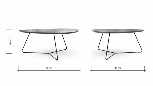 Couchtisch Fano - LBH ca. 96x86x38 cm, HPL Laminat, Bronze