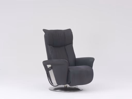 Fernsehsessel EM Halle - Relaxfunktion (1-motorisch), Leder, Kohle