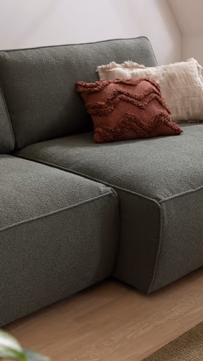 Sofa Lilaia - 1,5-Sitzer XL mit 1,5-Sitzer XL Tief, Stoff, Olivgrün