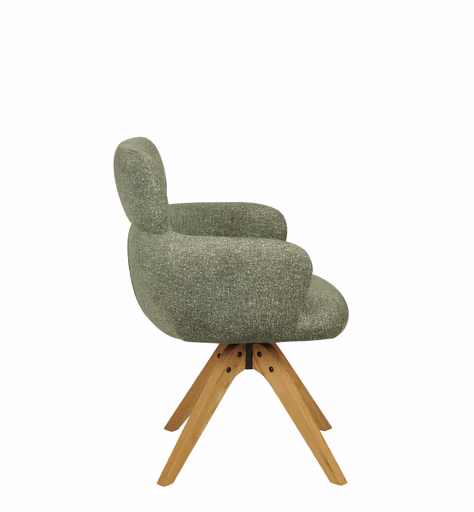 Armlehnstuhl MANJA - drehbar, Stoff, Grün