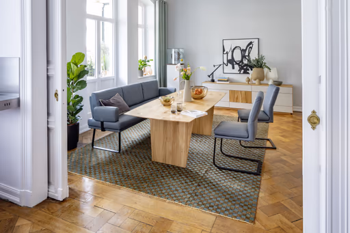 Freischwinger Valloni, Leder, Hellblau