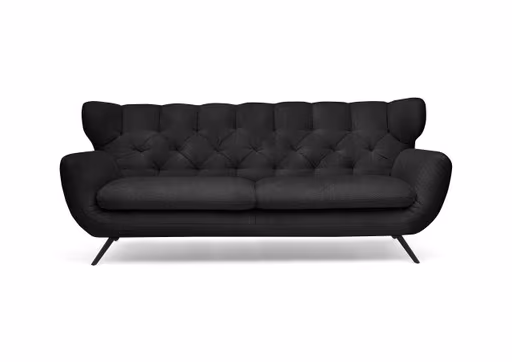 Sofa CHIRA - 3-Sitzer, Stoff, Schwarz