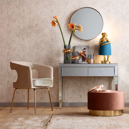 Konsolentisch- LB ca. 100x40 cm, Weiß, Lackiert, Verspiegelt