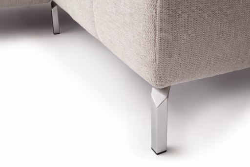 Ecksofa - 2-Sitzer mit Ecke rechts, Kopfteil/Sitztiefe verstellbar, Stoff, Natur