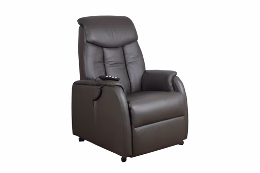 TV-Sessel MARIN - Aufstehhilfe, Relaxfunktion, Kopfteilverstellung, Leder, Dunkelbraun