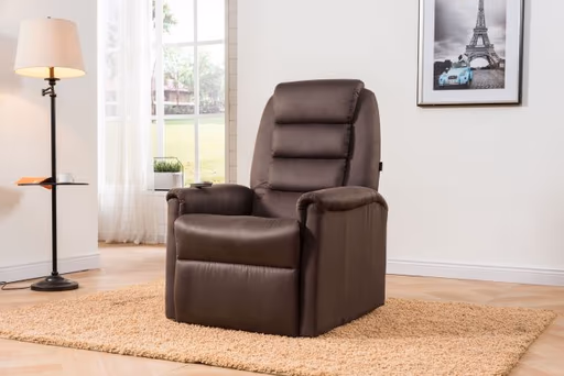 TV-Sessel MYRON - Aufstehhilfe, Relaxfunktion, Stoff, Braun