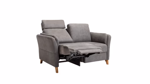 Sofa Vayra - 2-Sitzer, inkl. Relaxfunktion (motorisch) und Kopfstütze verstellbar (manuell), Stoff, Anthrazit