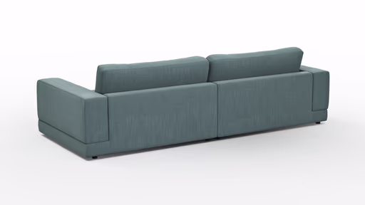 Ecksofa Juni - Longchair links mit 1,5-Sitzer, Stoff, Petrol