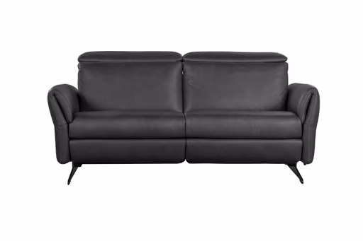 Sofa - 2,5-Sitzer, Kopfteil verstellbar, Sitzvorzug motorisch, Leder, Anthrazit