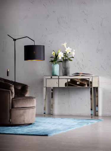 Konsolentisch- LB ca. 100x40 cm, Weiß, Lackiert, Verspiegelt