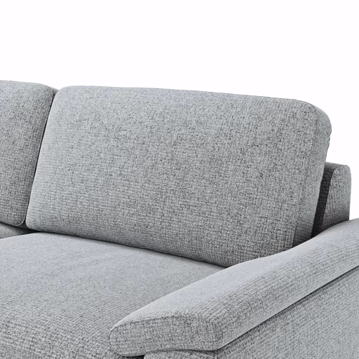 Ecksofa Oviedo - Ecke links mit 2,5-Sitzer, Stoff, Hellgrau