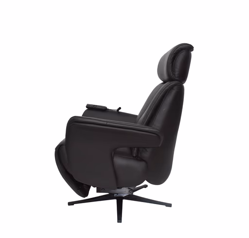 TV-Sessel MATHIS - drehbar, Aufstehhilfe, Relaxfunktion, Kopfteilverstellung, Leder, Chocolate