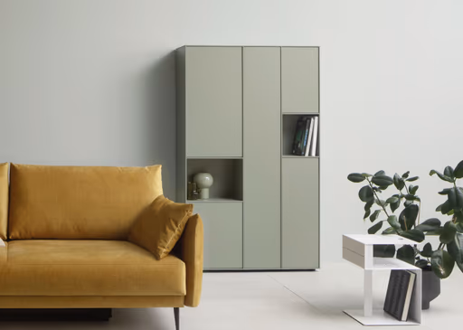 Highboard Casello - BHT ca. 107x180x38 cm, Lack Matt, Schilfgrün