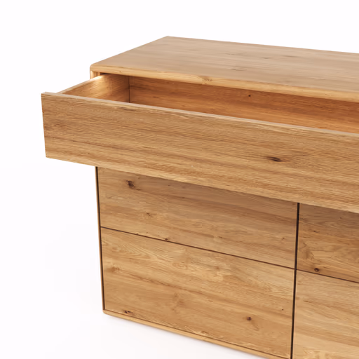 Sideboard Hillsboro - inkl. Beleuchtung, Wildeiche natur, geölt