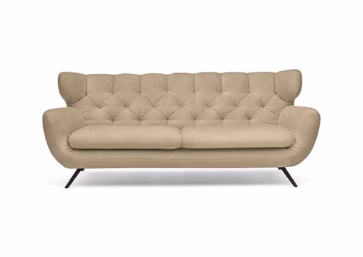 Sofa CHIRA - 3-Sitzer, Stoff, Graubraun