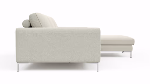 Ecksofa Solano - 2,5-Sitzer mit Longchair Rechts, Boucle, Natur