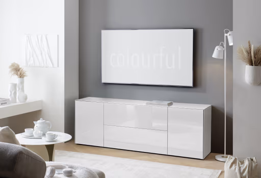 Lowboard - B ca. 181 cm, Weiß