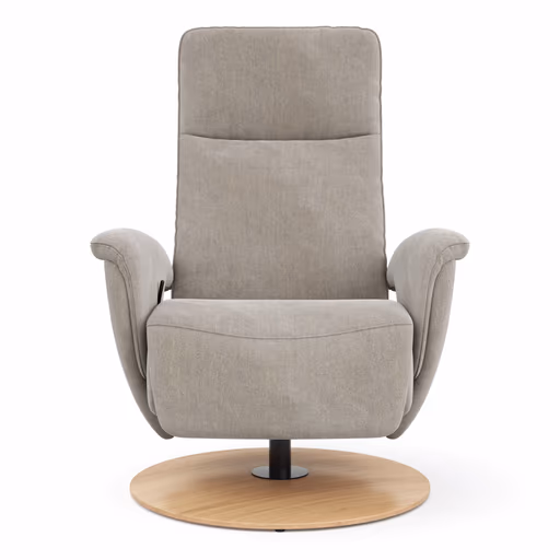 Sessel Tulsa Relax - Größe M, inkl. Kopf-/Fußteil/Rückenlehne verstellbar, Stoff, Graubeige